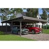 Doppelcarport mit zwei Autos darunter