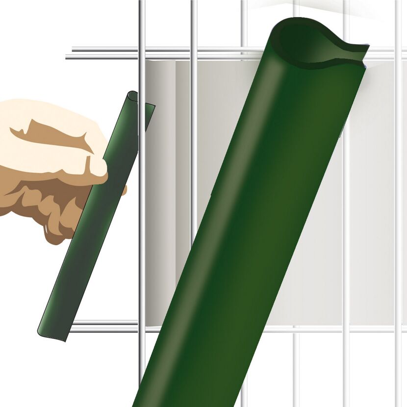 Hand biegt grüne Klemmschiene
