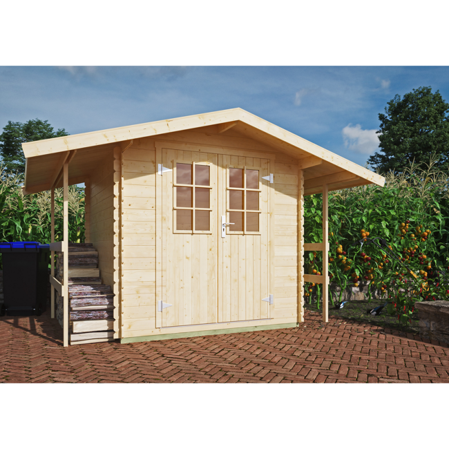 Bild von Blockbohlenhaus 'Ferdi' naturbelassen 200 x 200 x 182 cm