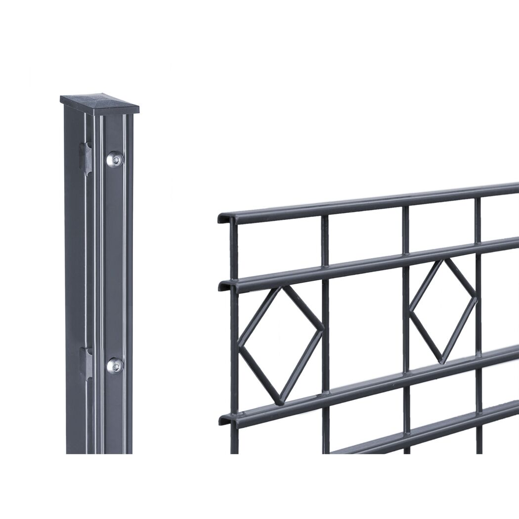 Zaunsystem 'Turin' anthrazit 8 m 800 x 80 cm
