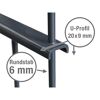Doppelstabmattenzaun: U-Profil 20 x 9 mm, Rundstab 6 mm