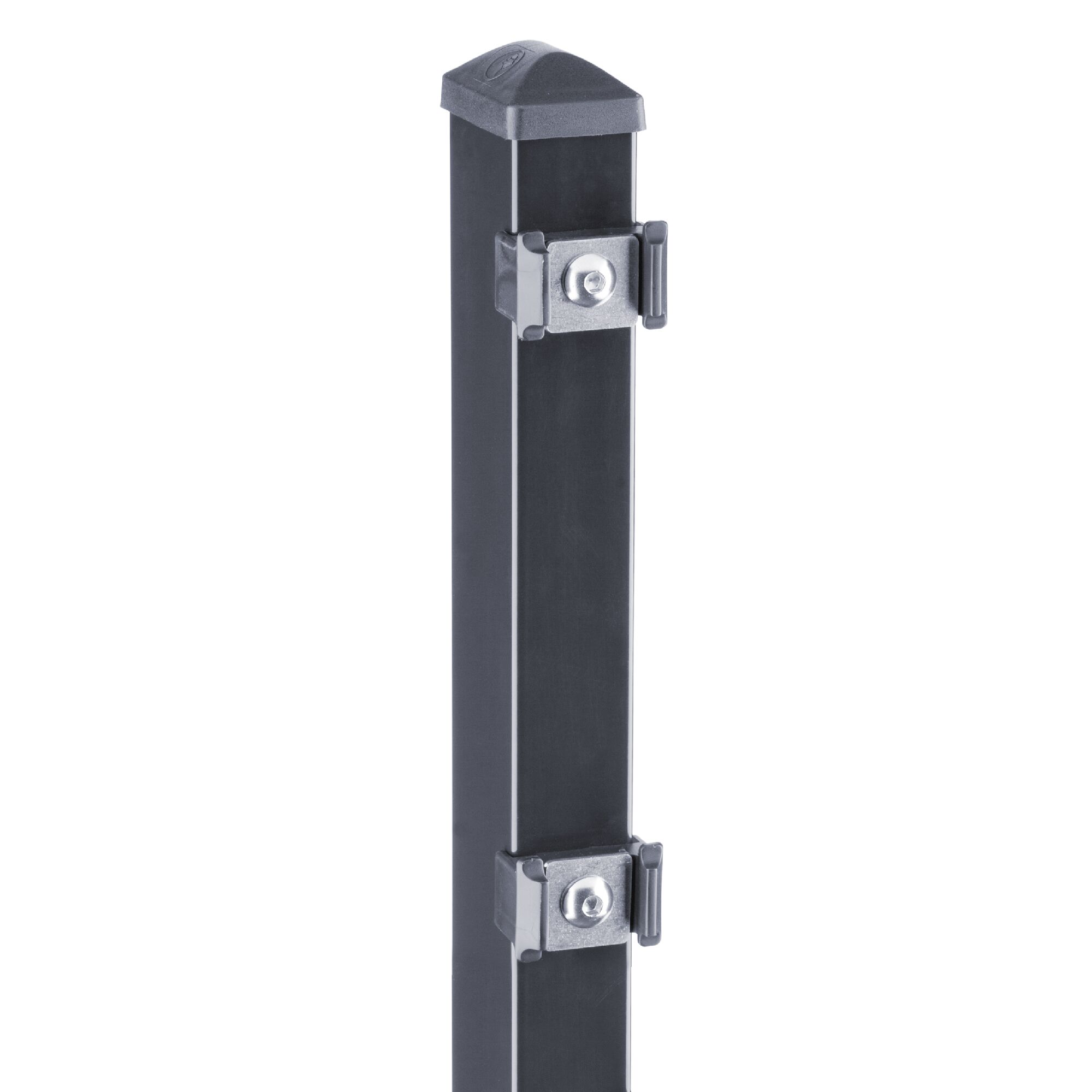 Anthrazitfarbener Zaunpfosten Typ PM, Höhe 1,0 m