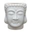 Weißer Buddha-Kopf als Übertopf