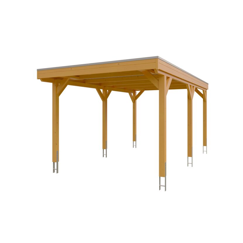 Holzcarport mit Flachdach