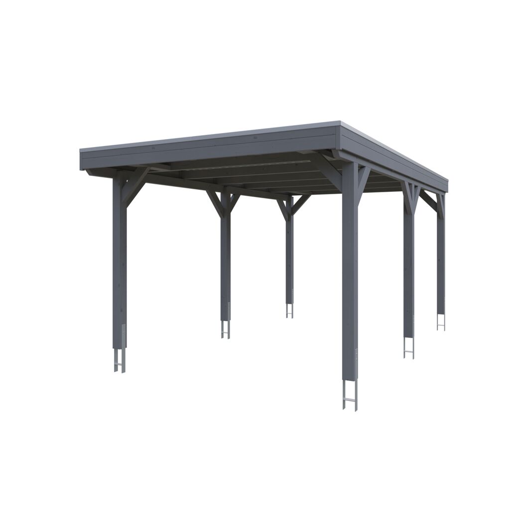 Grauer Carport CP Grunewald 321x554ALU