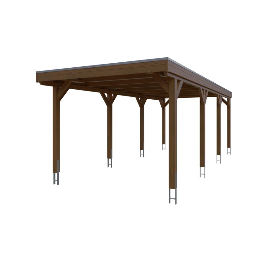 Holzcarport mit Flachdach