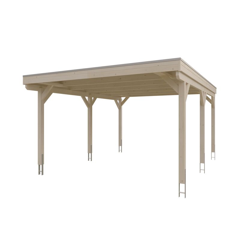 Carport aus Holz mit Alu-Dach