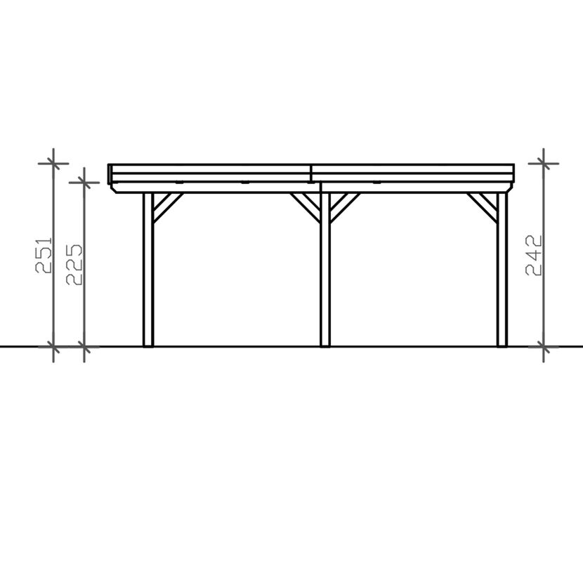 Metallcarport CP Grunewald mit Maßen