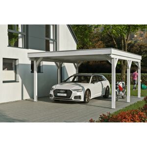 Carport 'Grunewald' weiß mit Aluminiumdach 427 x 554 cm