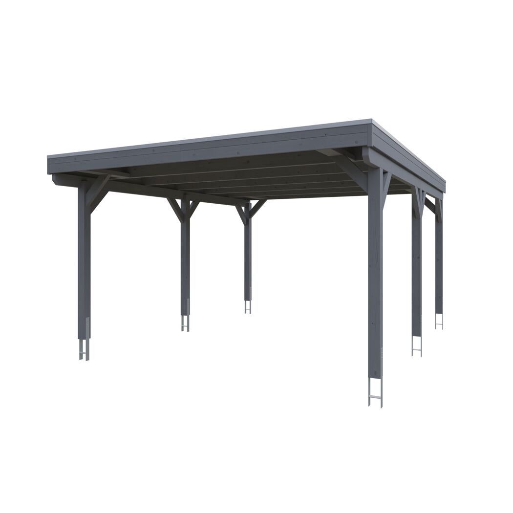 Grauer Carport Grunewald aus Holz