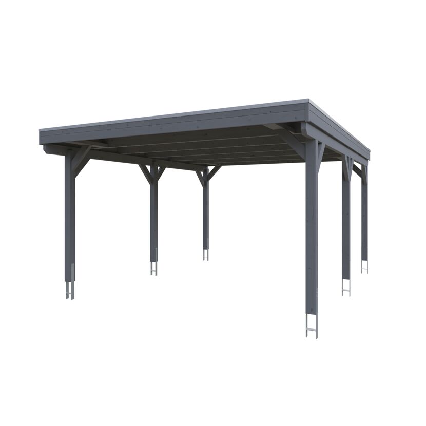Grauer Carport Grunewald aus Holz