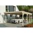 Auto und Motorrad unter einem Carport