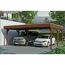 Doppelcarport aus Holz mit zwei Autos
