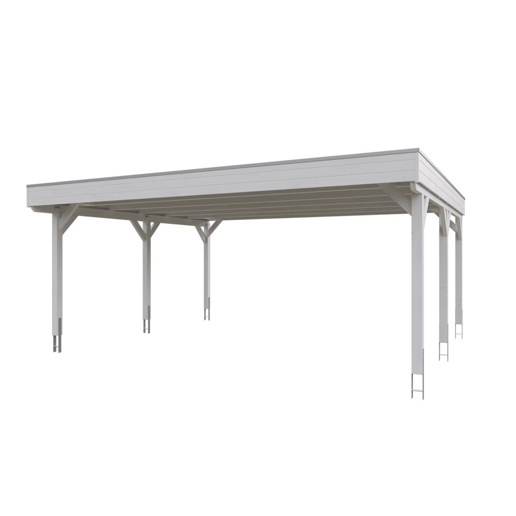 Weißer Carport aus Holz