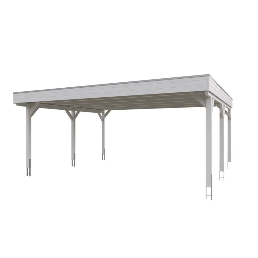 Weißer Carport aus Holz