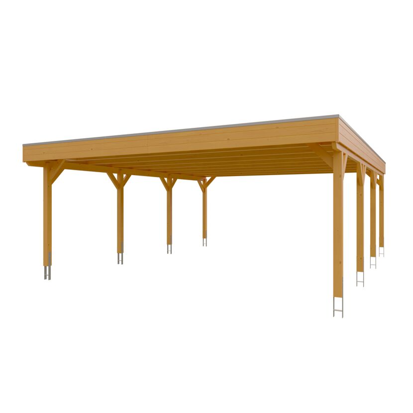 Holzcarport von unten