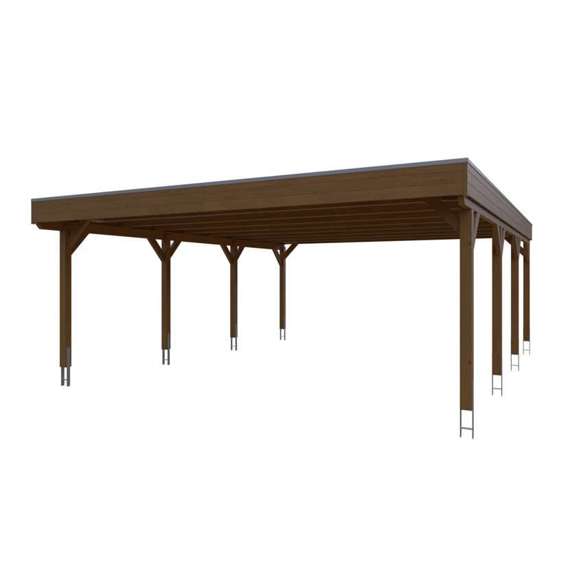 Holzcarport mit Flachdach