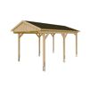 Holzcarport mit schwarzem Dach