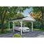 Weißer Carport mit Auto