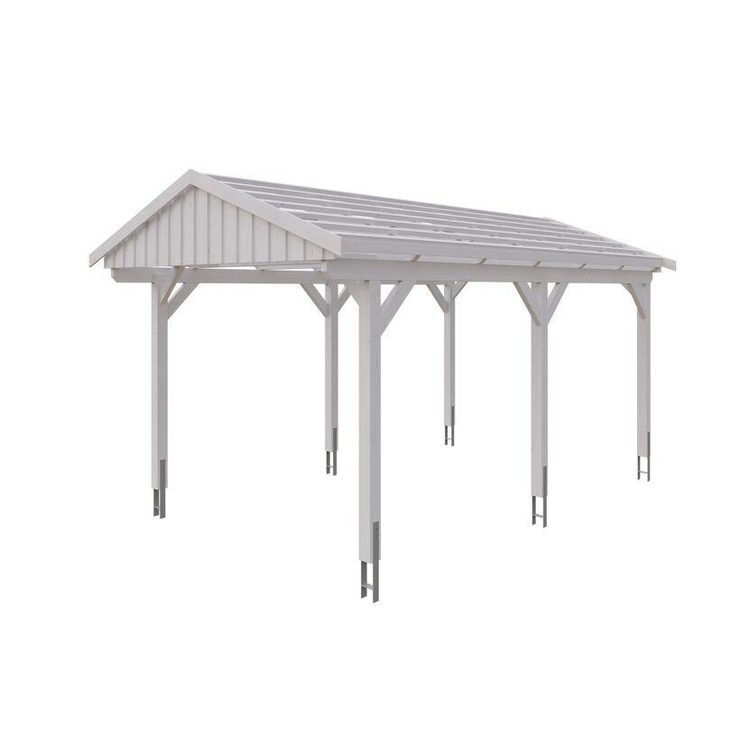 Weißer Carport Fichtelberg