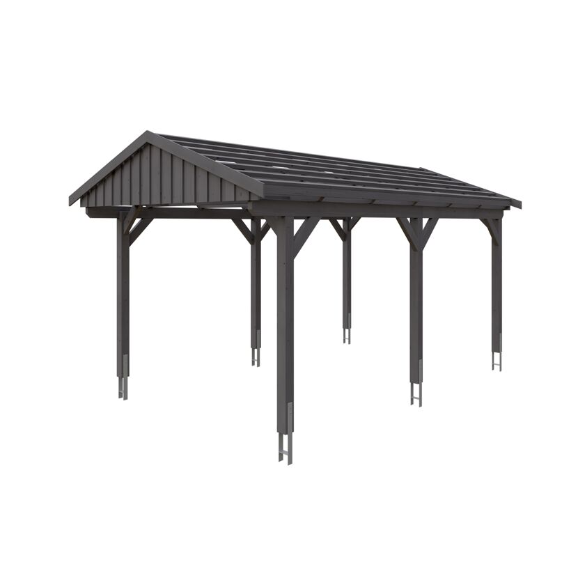 Grauer Carport Fichtelberg