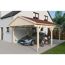 Auto und Motorrad unter einem Carport