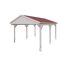 Weißer Carport mit rotem Dach