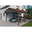 Auto und Motorrad unter einem Carport