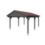 Grauer Carport mit rotem Dach