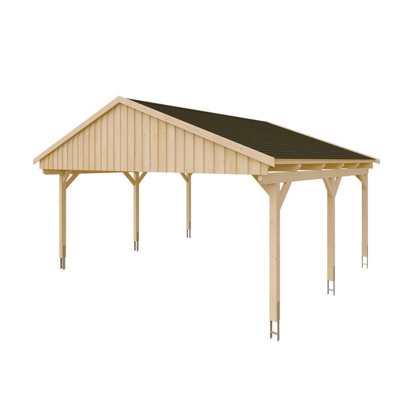 Holzcarport mit Satteldach