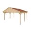 Holzcarport mit rotem Dach