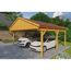 Doppelcarport aus Holz mit zwei Autos