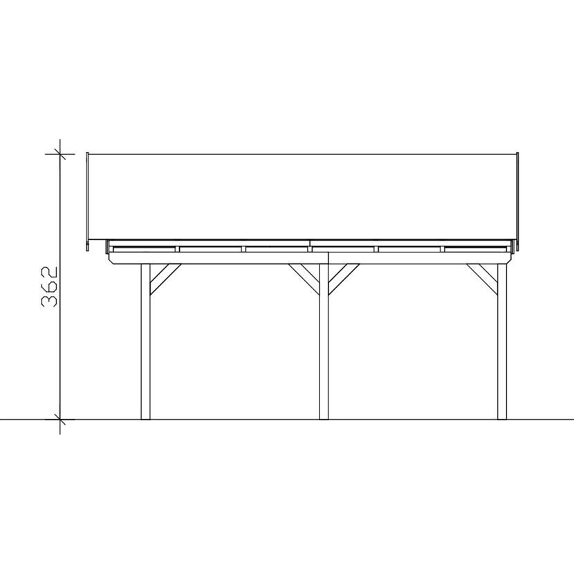 Zeichnung eines Carports Fichtelberg seitenansicht