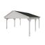 Weißer Carport mit schwarzem Dach