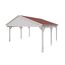 Weißer Carport mit rotem Dach