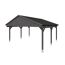 Grauer Carport mit schwarzem Dach