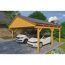 Doppelcarport aus Holz mit zwei Autos
