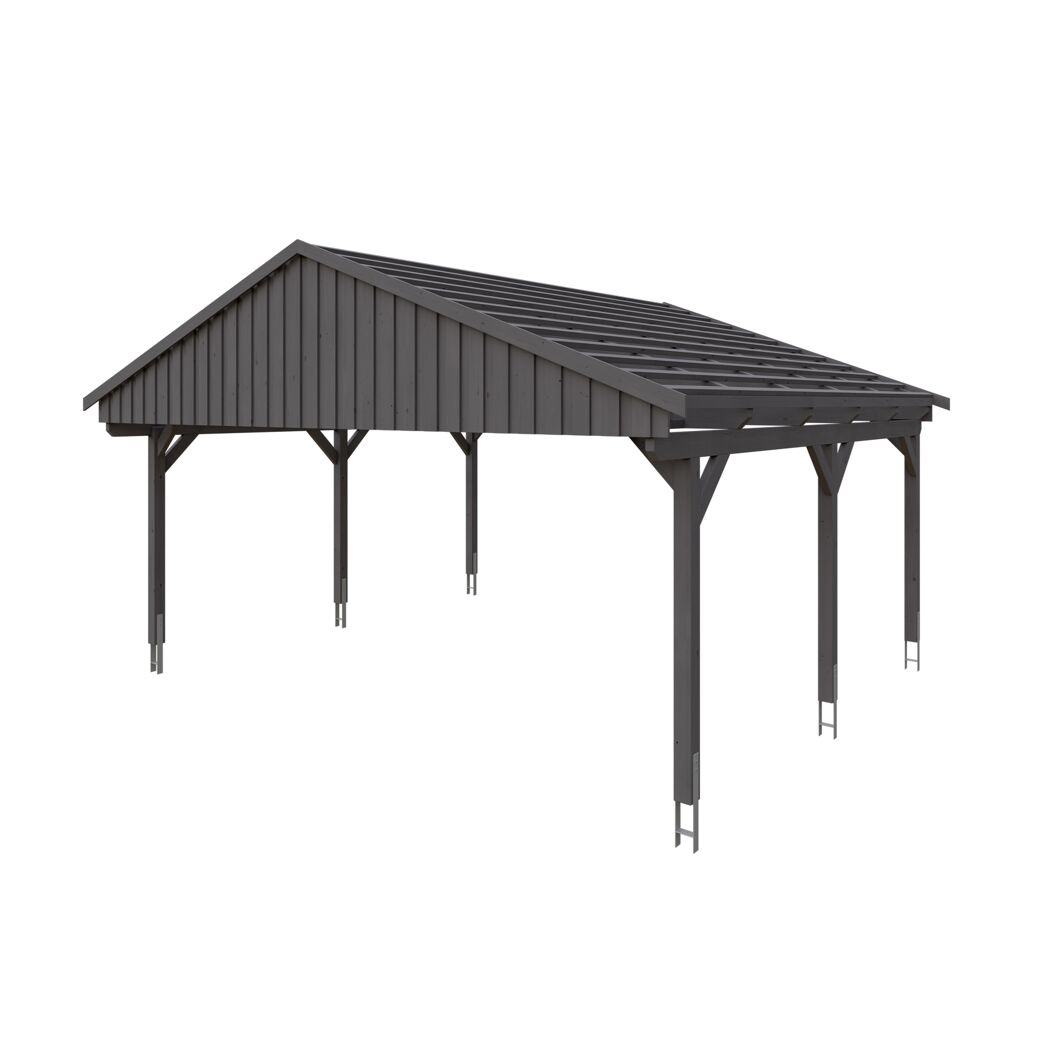 Grauer Carport Fichtelberg