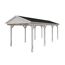 Weißer Carport mit schwarzem Dach