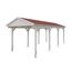 Weißer Carport mit rotem Dach
