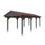 Grauer Carport mit rotem Dach