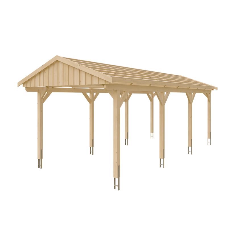 Holzcarport Fichtelberg naturfarben