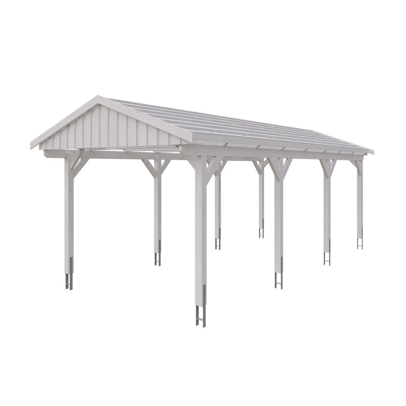 Weißer Carport Fichtelberg