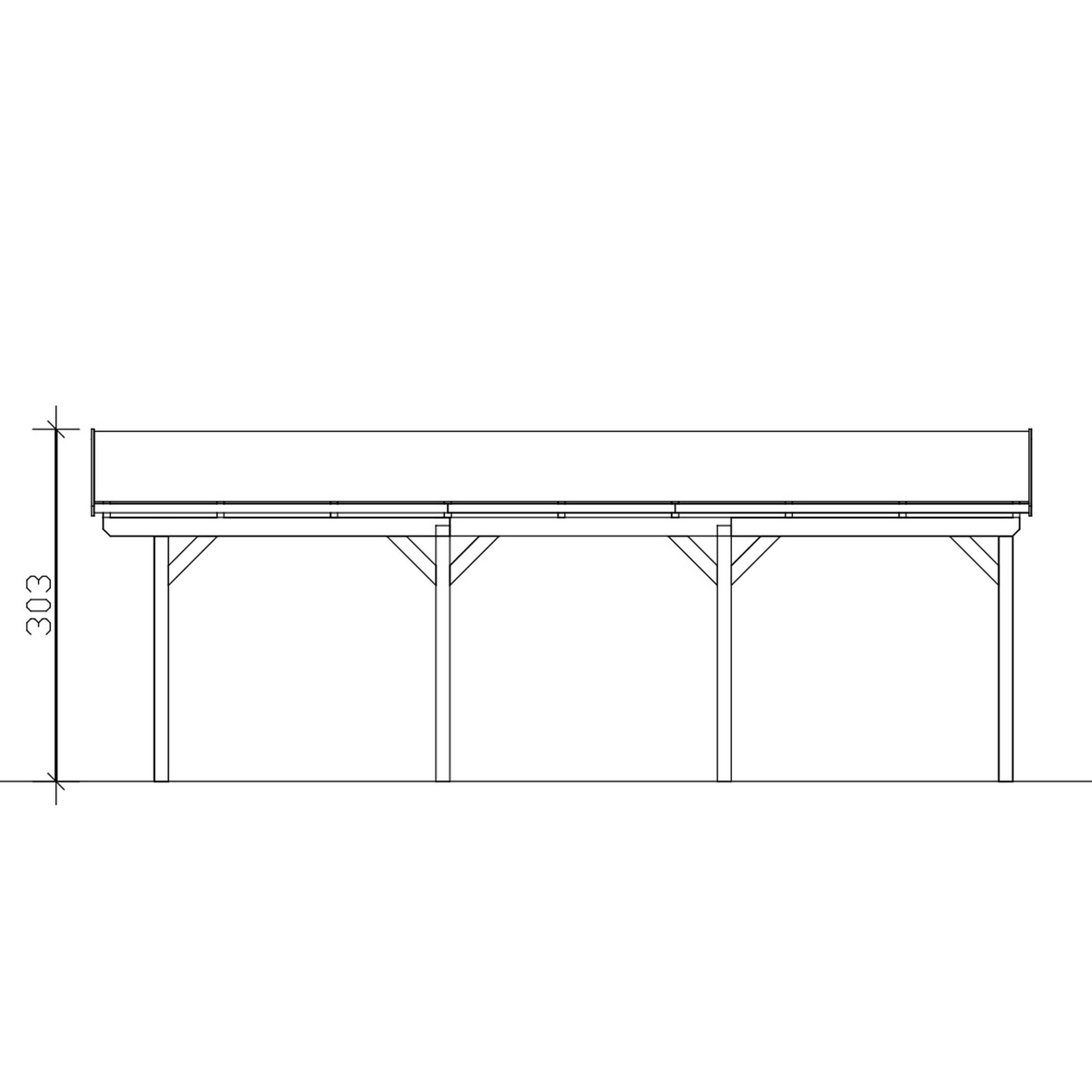 Einzelcarport 'Fichtelberg' 317 x 808 cm weiß mit Dachlattung + product picture