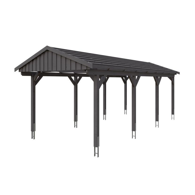 Grauer Carport Fichtelberg