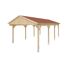 Holzcarport mit rotem Dach