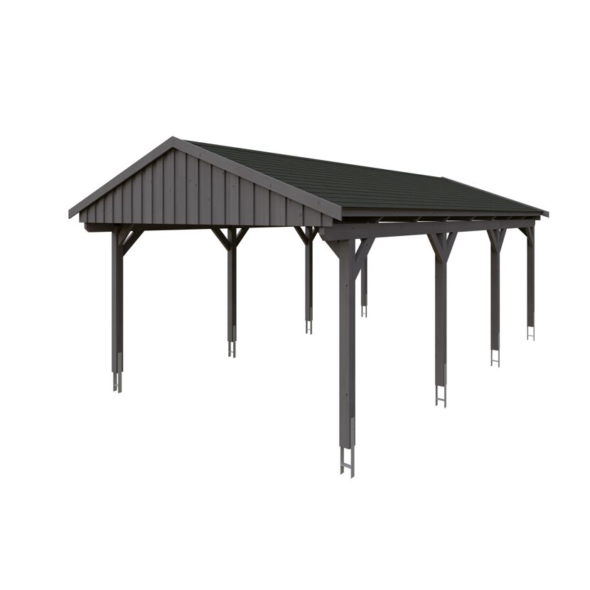 Grauer Carport Fichtelberg