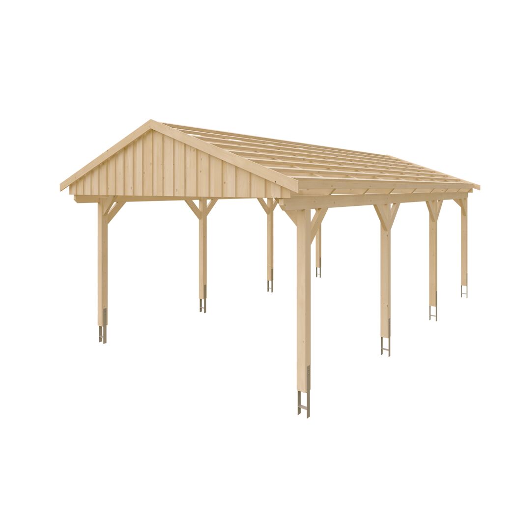 Holzcarport Fichtelberg mit Lattenrost