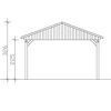 Zeichnung eines Carports mit Satteldach.