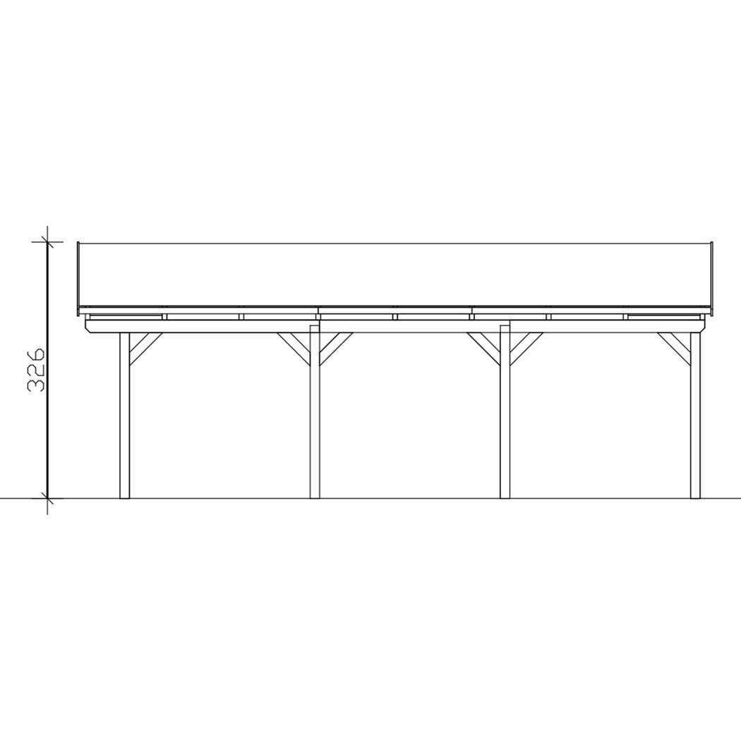 Zeichnung eines Carports von der Seite